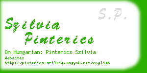 szilvia pinterics business card
